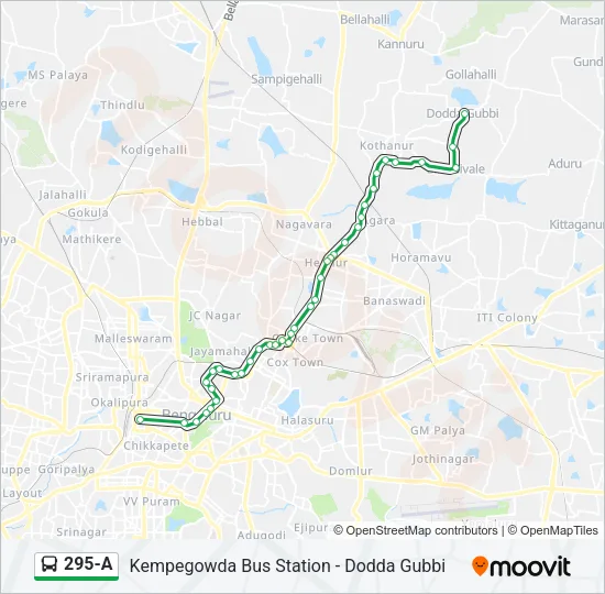 295-A Bus Line Map