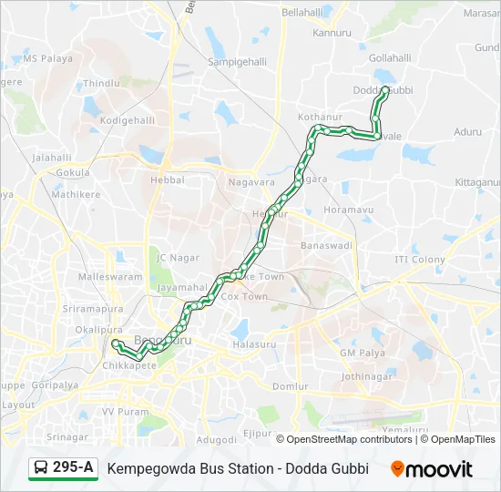 295-A Bus Line Map