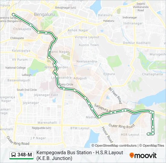 348-M Bus Line Map
