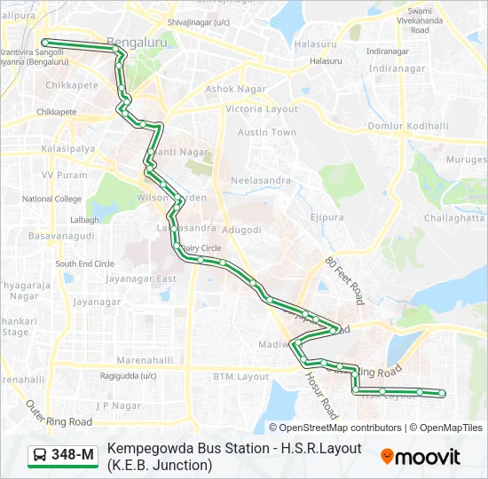 348-M Bus Line Map