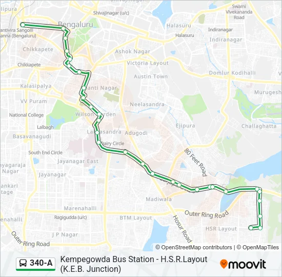 340-A Bus Line Map