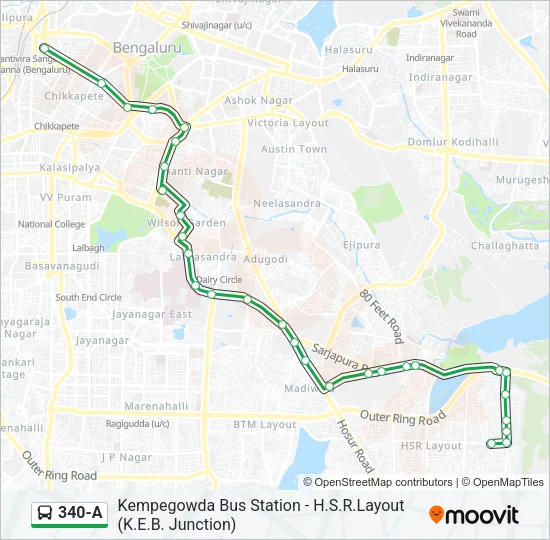 340-A Bus Line Map