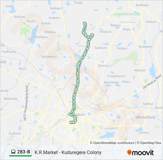 283-B Bus Line Map