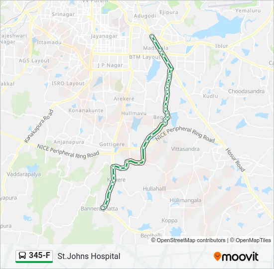 345-F Bus Line Map
