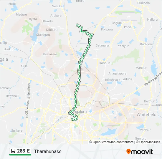 283-E Bus Line Map