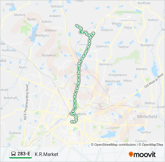 283-E Bus Line Map