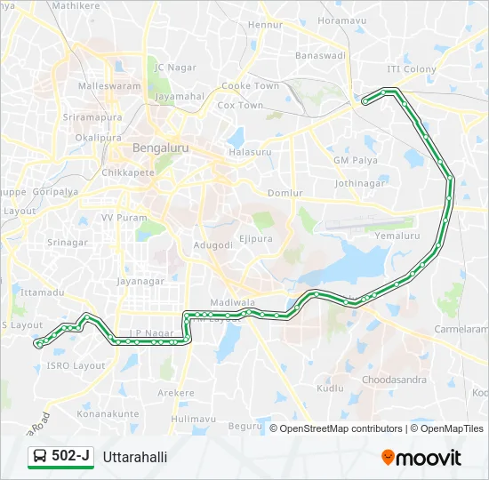 502-J Bus Line Map