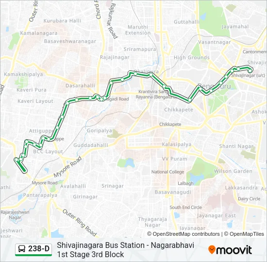 238-D Bus Line Map