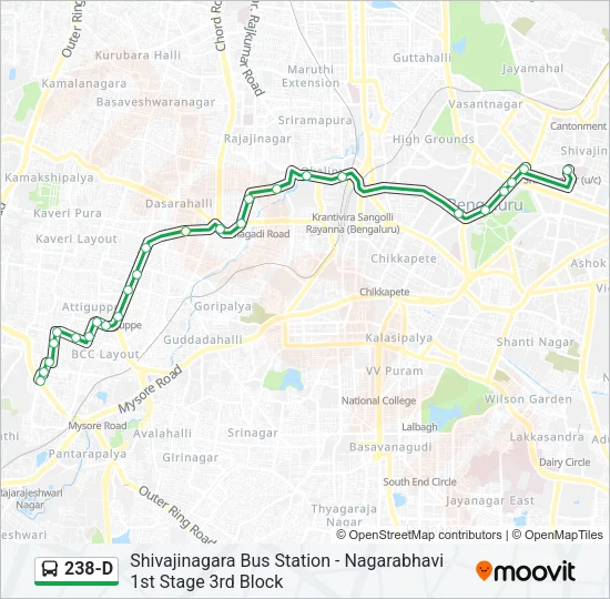 238-D Bus Line Map