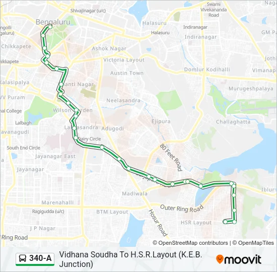 340-A Bus Line Map