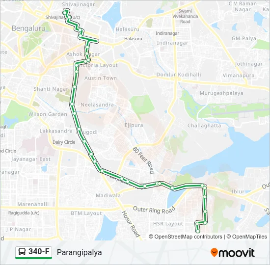 340-F Bus Line Map