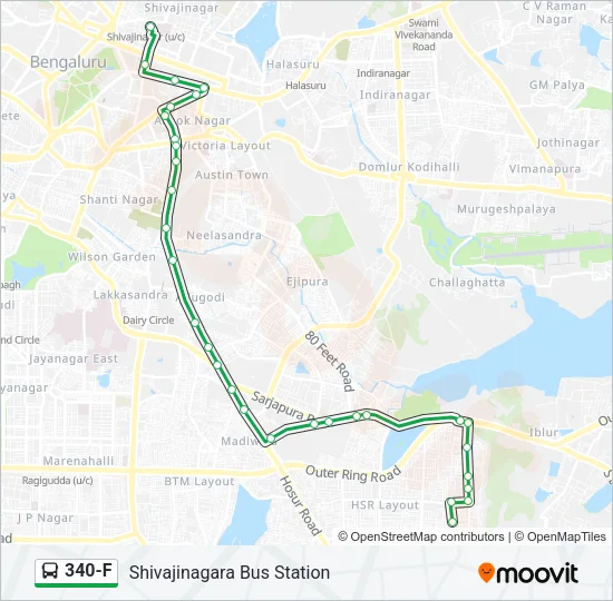 340-F Bus Line Map