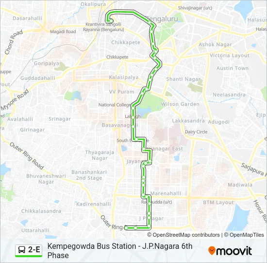 2-E Bus Line Map
