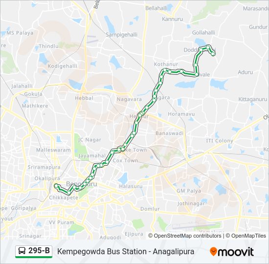 295-B bus Line Map