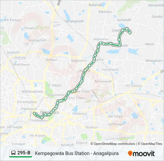 295-B Bus Line Map