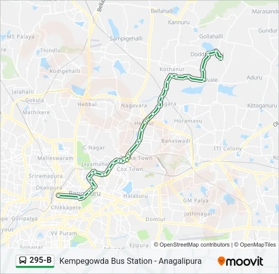295-B Bus Line Map