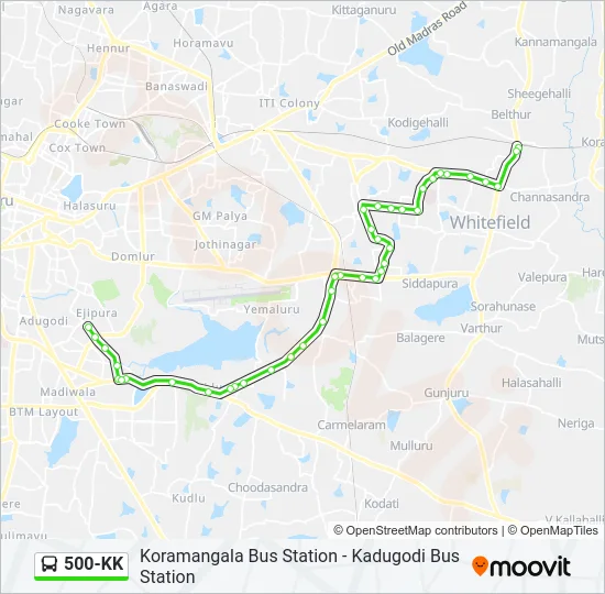 500-KK Bus Line Map