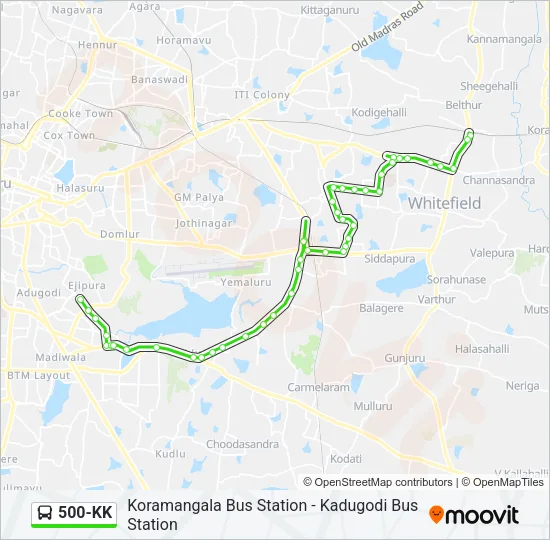 500-KK Bus Line Map