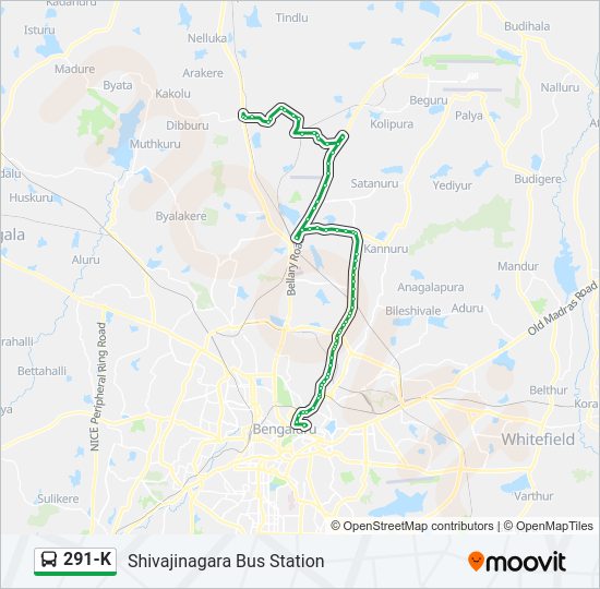 291-K bus Line Map