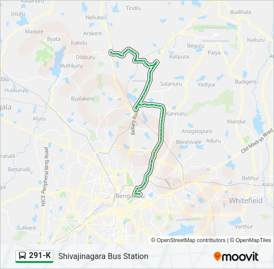 291-K Bus Line Map