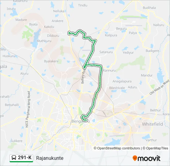 291-K Bus Line Map