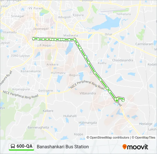 600-QA Bus Line Map