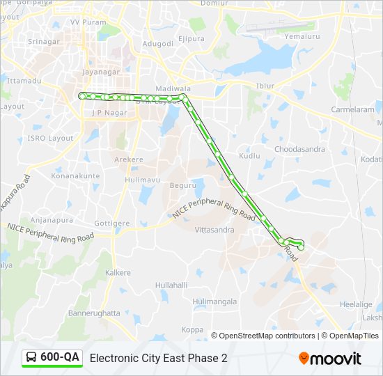 600-QA Bus Line Map