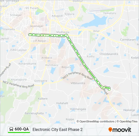 600-QA Bus Line Map