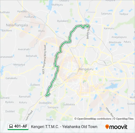 401-AF Bus Line Map