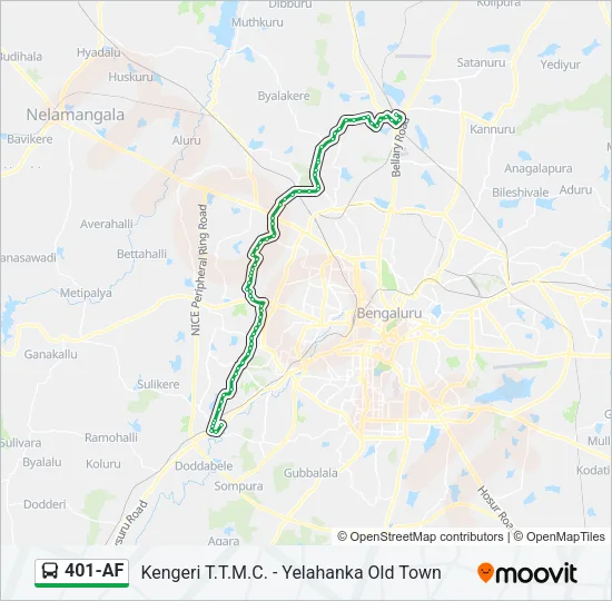 401-AF Bus Line Map