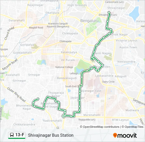 13-F Bus Line Map