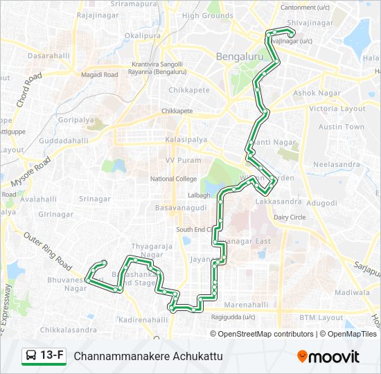 13-F Bus Line Map