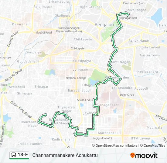 13-F Bus Line Map