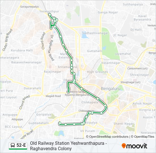 52-E bus Line Map