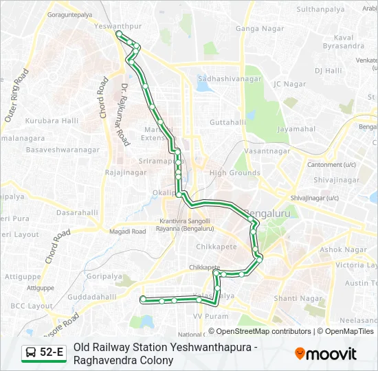 52-E Bus Line Map
