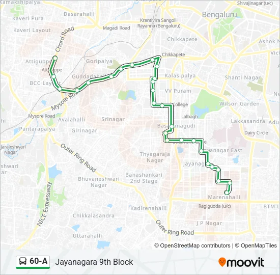 60-A Bus Line Map
