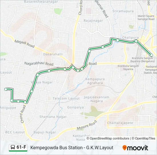 61-F Bus Line Map