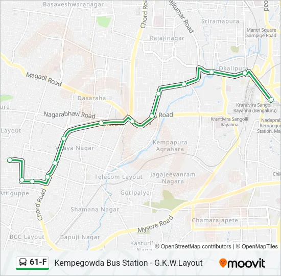 61-F Bus Line Map