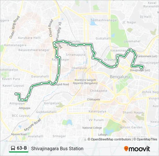 63-B Bus Line Map