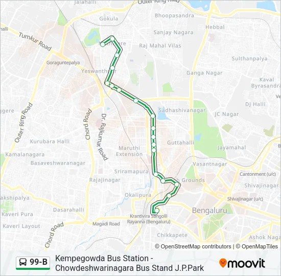 99-B Bus Line Map