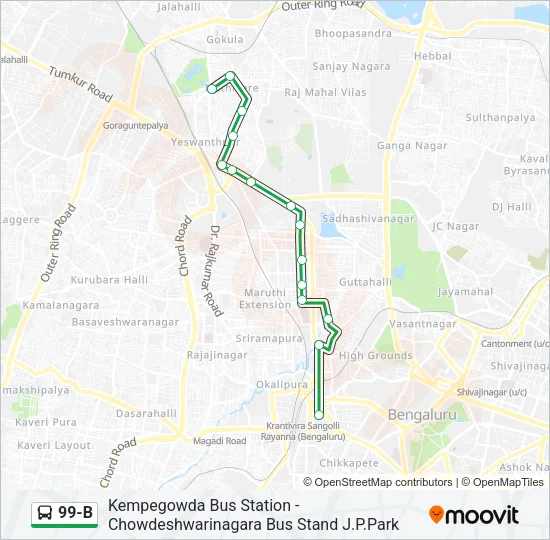 99-B Bus Line Map