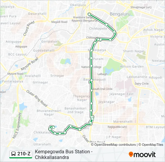 210-Z Bus Line Map