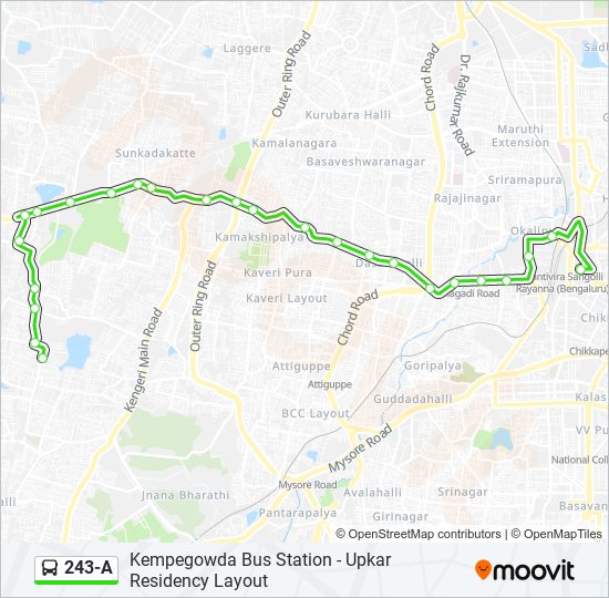 243-A bus Line Map