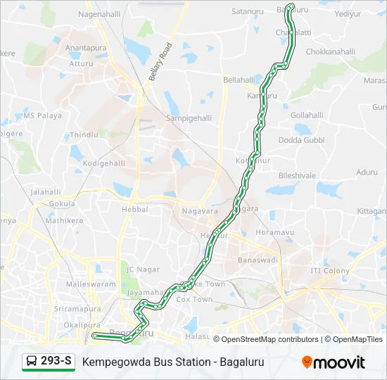 293-S Bus Line Map