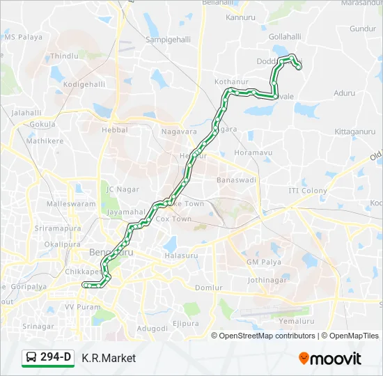 294-D Bus Line Map
