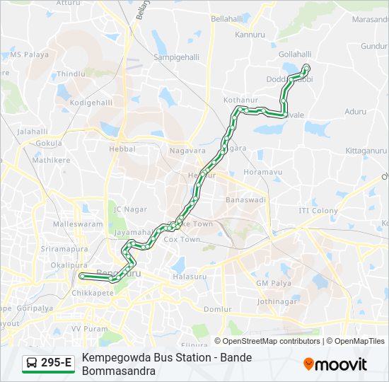 295-E bus Line Map