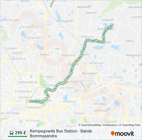 295-E Bus Line Map