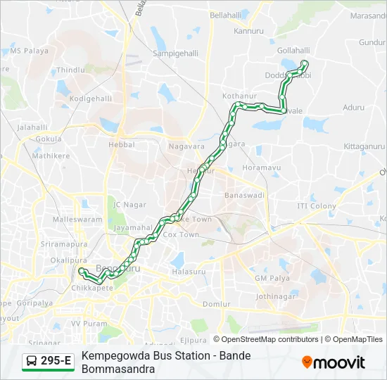 295-E Bus Line Map