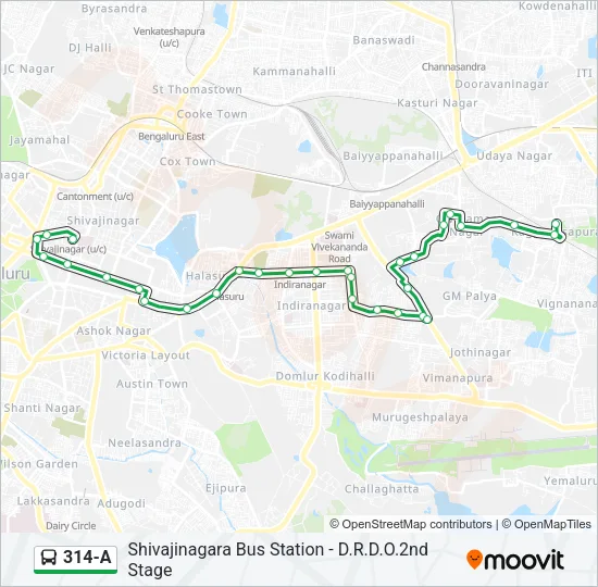314-A Bus Line Map