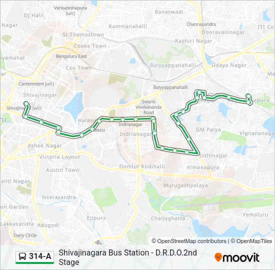 314-A Bus Line Map